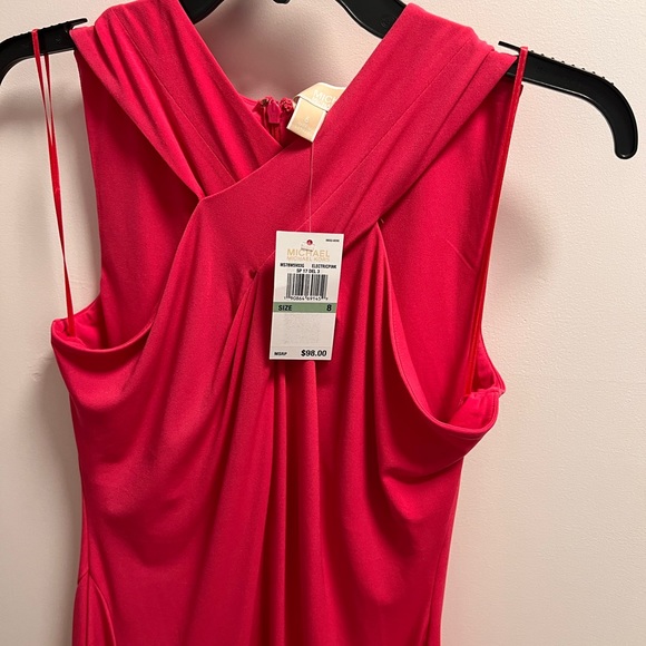 Cross neck Michael kors dress hot pink - Picture 3 of 5